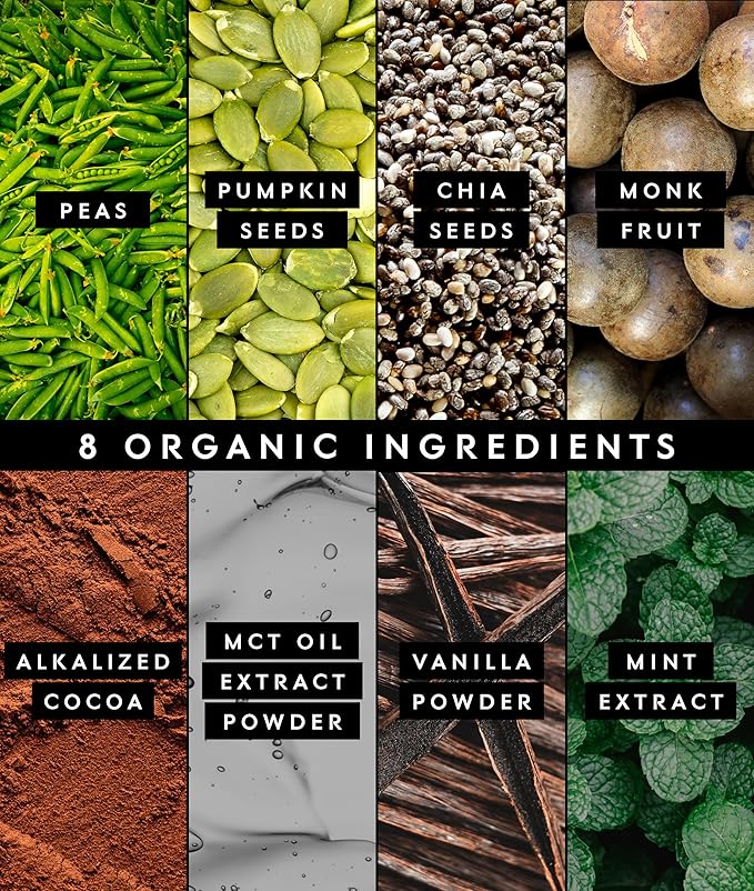 Truvani Vegan Pea Protein Powder | 20g Organic Plant-Based Protein | Keto | Gluten & Dairy Free | Low Carb | No Added Sugar | Mint Chocolate | 20 Servings |