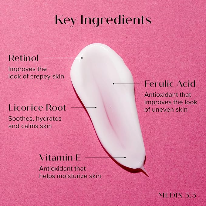 Medix 5.5 Retinol Body Lotion Skincare Moisturizer | Anti Aging Retinol Body Cream | Skin Care Tightening Lotion For Women & Men Helps Diminish Look Of Crepey Skin, Wrinkles, & Fine Lines, 15 Fl Oz
