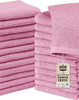 Utopia Towels 24 Pack Cotton Washcloths Set, 100% Ring Spun Cotton, Premium Quality Flannel Face Cloths, Highly Absorbent and Soft Feel Fingertip Towels, Pink