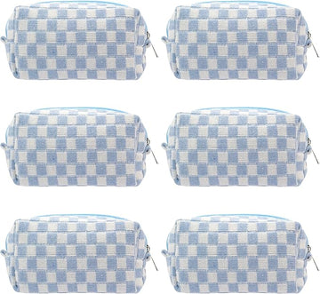 Pazimiik checkered makeup bag for
