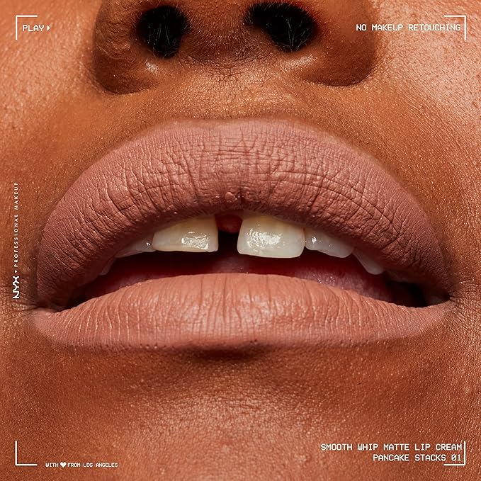 NYX PROFESSIONAL MAKEUP Smooth Whip Matte Lip Cream, Long Lasting, Moisturizing, Vegan Liquid Lipstick - Pancake Stacks (Cool Beige Nude)