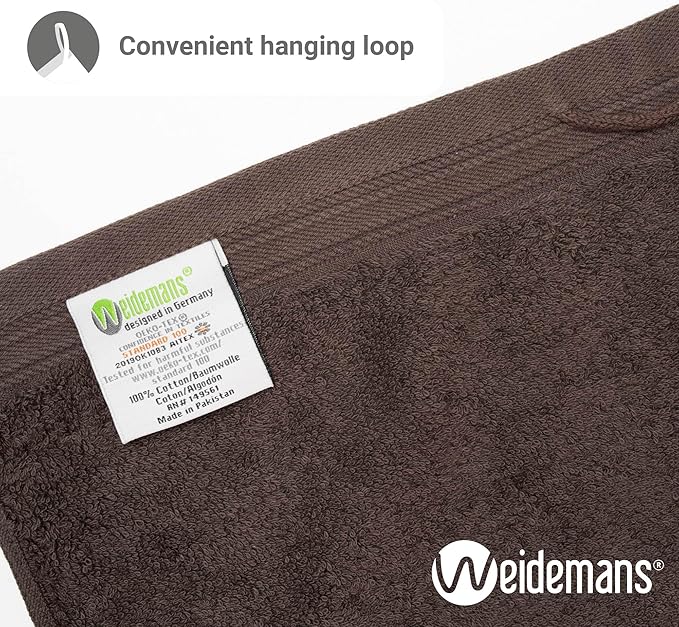 100% Cotton Washcloths Set 13” x 13” | Chocolate Towels | Set of 24 Ultra Soft and Highly Absorbent Washcloths Sets for Bathroom, Gym, Hotel, Spa | Machine Washable Face Towel