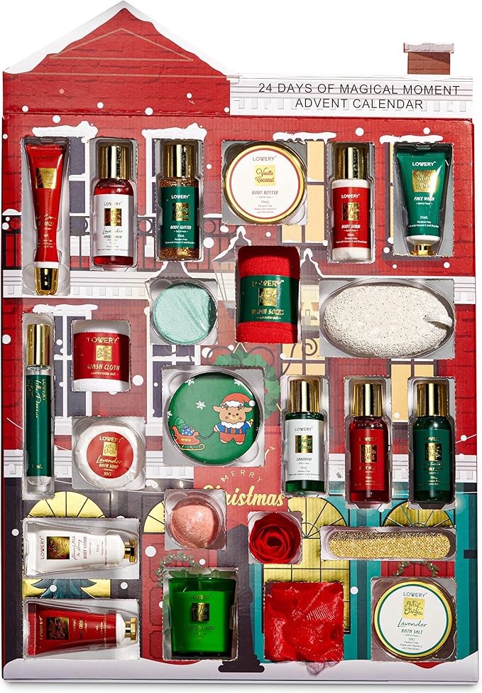 Advent Calendar for Adults - Advent Beauty Calendar 2025 Spa Christmas Advent Calendars for Teen Girls – Limited Edition Bath & Body Gift Set – Makeup & Skincare Countdown Calendar