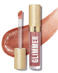 REVLON Super Lustrous Glimmer Gloss, Non-Sticky Lip Gloss, High-Shine Finish, Plant-Based Glitter, 005 Glazed Almond, 0.13 fl oz