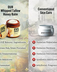 Whipped Beef Tallow and Honey Moisturizer for Skin, Face, Lips, Body (4 Ounce (Pack of 1), Lavender)