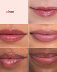 Burt's Bees Shimmer Lip Tint Set, Tinted Lip Balm Stick, Moisturizing for All Day Hydration with Natural Origin Glowy Pigmented Finish & Buildable Color, Plum (4-Pack)