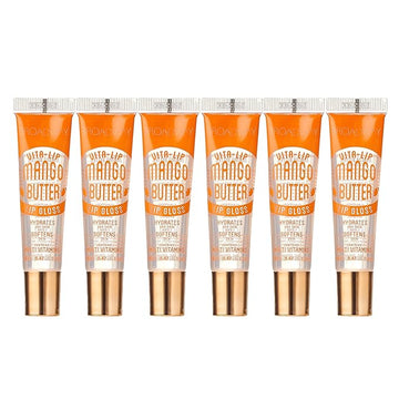 Ruby Kisses Broadway Vita-Lip Clear Lip Gloss (Mango Butter 6 Pack), Ultra-Hydrating & Soothing Formula with Multi-Vitamin Oils, High-Shine Non-Sticky Finish, Nourishing Glossy Lip Balm Softens Skin