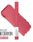 Maybelline Super Stay Ink Crayon Lipstick Makeup, Precision Tip Matte Lip Crayon with Built-in Sharpener, Longwear Up To 8Hrs, Change Is Good, Rose Pink, 1 Count