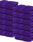 Infinitee Xclusives Luxury Wash Cloths for Showering [13x13] – 100% Cotton Washcloths [Pack of 12], Soft and Absorbent Face Towels for Bathroom Wash Clothes, Gym, and Spa (Profound Purple)