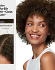 Revlon ColorSilk Tone + Gloss + Care Demi Permanent Hair Color, Dye Kit with Leave-In Scalp and Haircare Serum, 2x Shinier, 4x Stronger, 4 Dark Brown, 4.5 fl oz
