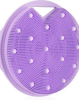 Lymphatic Drainage Silicone Body Scrubber for Shower - Exfoliating Silicone Loofah with Zinc Infused and Stiff Massage Nodes，for Improving Skin Health and Reduces Acne -Purple