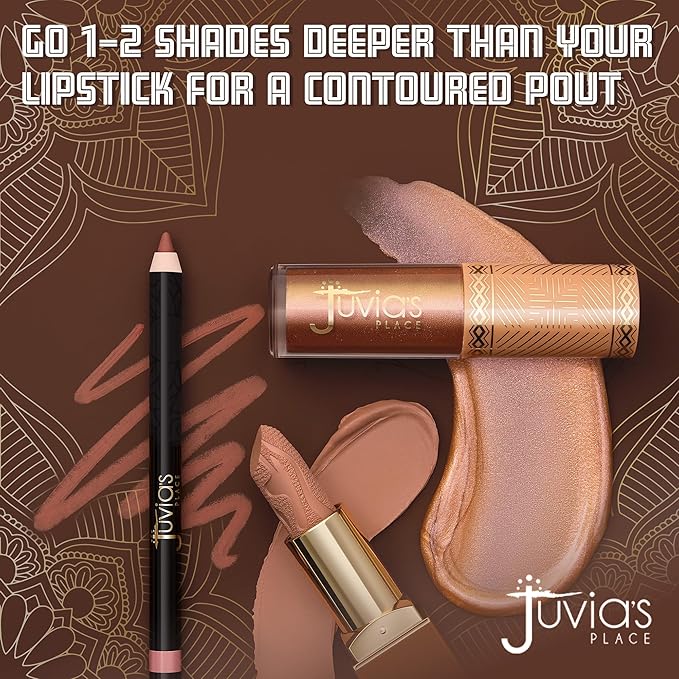 Juvia's Place Long Wear Lip Pencil – Scorpio – Waterproof & Kiss-proof, Long Lasting Lip Liner, Smooth Makeup Application - Soft Matte Finish Base for Lipstick - 13 Hours of Wear for Everyday Use