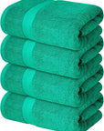 Infinitee Xclusives Luxury 100% Ring-Spun Cotton Bath Towels Set of 4 (27x54 inches) – Soft, Absorbent & Quick-Drying Towels for Bathroom, Gym, Spa & Hotel Use (Vivid Green, Bath Towels)