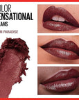 Maybelline Color Sensational Lipstick, Lip Makeup, Cream Finish, Hydrating Lipstick, Plum Paradise, Wine Plum ,1 Count
