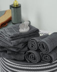 Tens Towels Pack of 60 Washcloths, 12 x 12 Inches, Lighter Weight, Quick to Dry, Super Soft & Absorbent, Gentle Face Towels, Hotel Quality, Perfect for Bathroom, Gym, Spa, Dark Grey