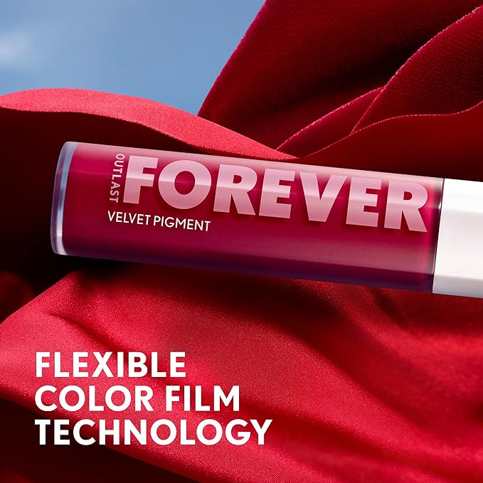 COVERGIRL Outlast Forever Velvet Pigment, 600 Lava, Matte Lipstick, Vegan Formula, Easy to Use, Glides on Effortlessly, Long-Lasting, Perfect Color, 0.30oz