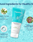 Facial Cleanser w/Organic Tea Tree & Salicylic Acid – Gentle Daily Foaming Gel Face Wash for Deep Cleansing & Makeup Removal – Unclogs Pores, Eliminates Dirt & Oil, (2 oz) 2 Pack