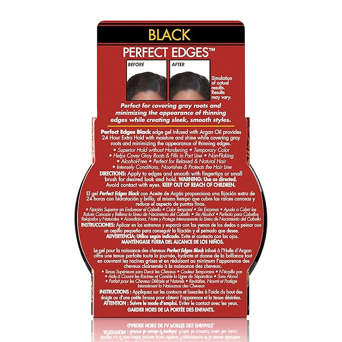 Creme of Nature with Argan Oil From Morocco Perfect Edges Hair Gel, 24 Hour Hold with Moisture and Exotic Shine, Black, 2.25 Oz (Pack of 1)