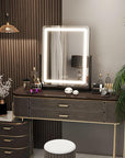 FENNIO Vanity Mirror with Lights 19"x22" - LED Lighted Makeup Mirror,Large Makeup Mirror with Lights,Touch Screen with 3-Color Lighting,Led Mirror Makeup,Dimmable, for Vanity Desk Tabletop, Bedroom