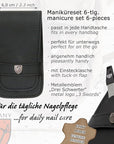3 Swords Germany - brand quality 6 piece manicure pedicure grooming kit set for professional nail care with genuine leather case - Made in Germany