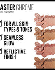 Maybelline Master Chrome Metallic Highlighter Powder, Molten Gold, of 3)