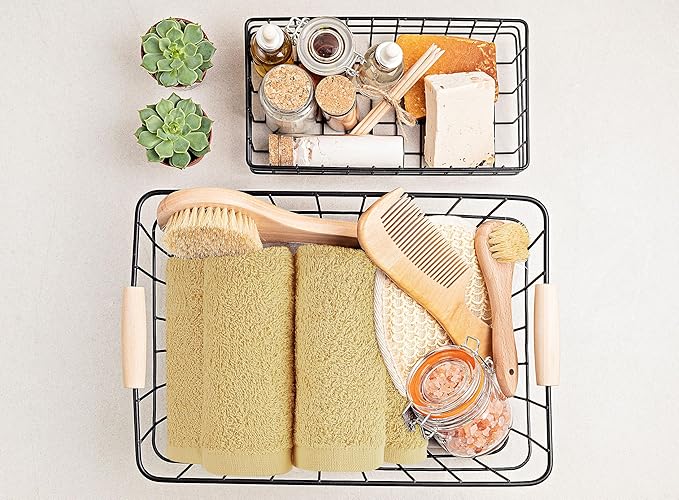 Utopia Towels 24 Pack Cotton Washcloths Set, 100% Ring Spun Cotton, Premium Quality Flannel Face Cloths, Highly Absorbent and Soft Feel Fingertip Towels, Beige