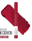 Maybelline Super Stay Ink Crayon Matte Longwear Lipstick Makeup, 125 Check Yourself, 0.04 oz