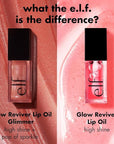 e.l.f. Glow Reviver Lip Oil, Nourishing and Hydrating with High-Shine Glimmer Finish & Sheer Wash Of Color, Minty Scent, Non-Sticky, Vegan & Cruelty-free, Princess Cut