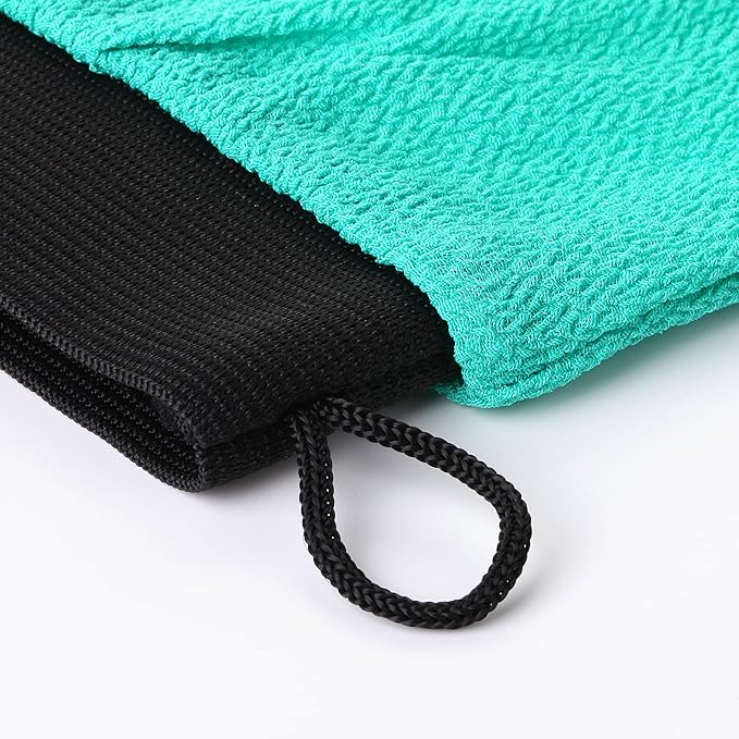 Valitic Exfoliating Glove Body Scrubber - Exfoliating Mitt Dead Skin Remover, Shower Face and Body Exfoliator - Korean Style Skin Scrubber Washcloth - Spray and Self Tan Remover, 1 Turquoise