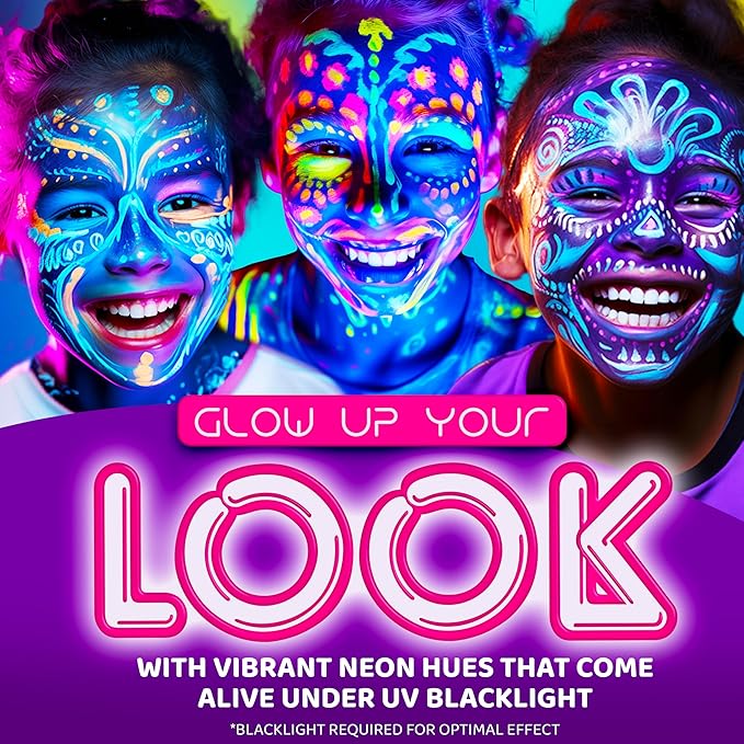 Blue Squid Face Paint Water Based Single Cake Professional Face & Body Paint - Water Activated, Kids Adults Face Painting for Costume, Halloween Makeup, Cosplay - UV Pastel Blue Face Paint 30g