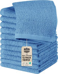 Utopia Towels 12 Pack Cotton Washcloths Set - 100% Ring Spun Cotton, Premium Quality Flannel Face Cloths, Highly Absorbent and Soft Feel Fingertip Towels (Electric Blue)