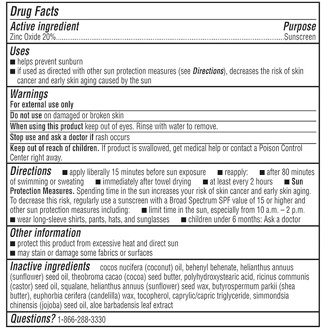 Coppertone Pure and Simple Baby Sunscreen Stick SPF 50, Zinc Oxide Mineral Sunscreen for Baby, Body and Face, 0.49 Oz Stick