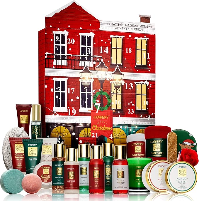 Advent Calendar for Adults - Advent Beauty Calendar 2025 Spa Christmas Advent Calendars for Teen Girls – Limited Edition Bath & Body Gift Set – Makeup & Skincare Countdown Calendar