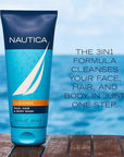 Nautica Grooming Cleanse Shower Gel 6.7 fl oz (Pack of 1), Notes of Grapefruit, Lavender, and Wood, Men's Fragrance, Long Lasting, Everyday Fragrance