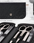 3 Swords Germany - brand quality 8 piece manicure pedicure grooming kit set for professional finger & toe nail care scissors clipper fashion leather case in gift box, Made in Solingen Germany (22009)