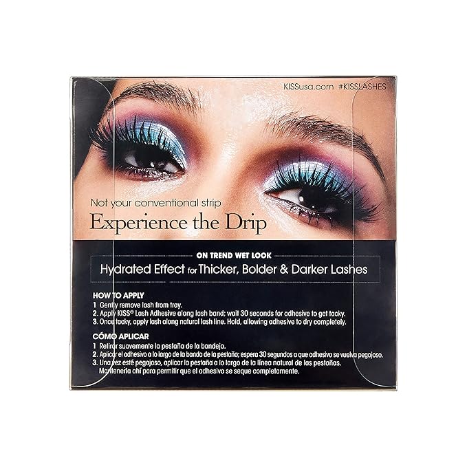 KISS Halloween Lash Drip False Eyelashes, Spiky X Boosted Volume, Unique Wet Look Hydrated Effect, Multi-Length Rewearable Fake Eyelashes, Wispy Crisscross Lash Pattern, Style ‘Icy’, 1 Pair, Packaging May Vary