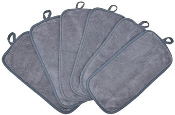 Makeup Remover Cloths for Face, Eye, Lips - Reusable Makeup Remover Pads Soft Microfiber Facial Cleansing Cloths 6 x 12 inch 6 Pack (Gray)