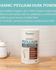 Himalaya Organic Psyllium Husk Powder, Daily Dietary Fiber Supplement, Regularity, Appetite Management, Certified Organic, Non-GMO, No Artificial Colors, Unflavored, 113 Teaspoon Supply, 24 Oz