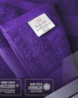 Infinitee Xclusives Luxury 100% Ring-Spun Cotton Bath Towels Set of 4 (27x54 inches) – Soft, Absorbent & Quick-Drying Towels for Bathroom, Gym, Spa & Hotel Use (Profound Purple, Bath Towels)