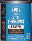 Vital Proteins Performance Powder, 25g Lactose-Free Milk Protein Isolate Powder, NSF for Sport Certified, 10g Grass-Fed Collagen Peptides, 8g EAAs, 5g BCAAs, Gluten-Free - Chocolate, 1.72lb
