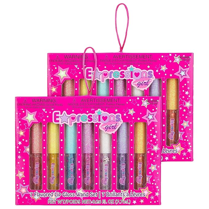 14pc Fruity Flavored Lip Gloss Set - Lip Gloss in Assorted Fruity Flavors, Non Toxic Makeup for Kids & Teens