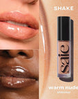 Saie Glossybounce - Hydrating Lip Gloss and Tinted Lip Oil Hybrid with Hyaluronic Acid & Jojoba Oil for Non-Sticky, Ultra-Shiny, Plump & Soft Lips - Everyday Makeup Essential - Shake (.17 oz)