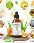 PURA D'OR 20% Vitamin C Serum 4 Oz - Lightweight Maximum Strength Formula - Retinol, Hyaluronic Acid, Ferulic Acid - Professional Grade Treatment For Face & Eyes, Wrinkles - Men & Women