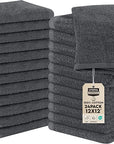 Utopia Towels 24 Pack Cotton Washcloths Set, 100% Ring Spun Cotton, Premium Quality Flannel Face Cloths, Highly Absorbent and Soft Feel Fingertip Towels, Grey