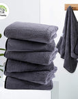 Cosy Family 6 Pack Ultra Soft Microfiber Absorbent Hand Towel, Silk Hemming Towels for Bathroom - Quick Drying - Perfect for Bath, Fitness, Gym, Shower, Hotel, and Spa - 16x28 Inch, Dark Grey