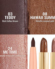 Oulac Lipstick & Lipliner Set 3PCS High Impact Lipcolor with Moisturizing Formula, Vegan Beauty, Full-Coverage Lip Color, Gift Lipstick for Women, 03+08+24
