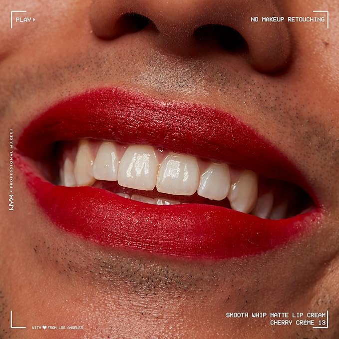 NYX PROFESSIONAL MAKEUP Smooth Whip Matte Lip Cream, Long Lasting, Moisturizing, Vegan Liquid Lipstick - Cherry Crème (Classic Red)