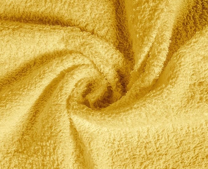 Softolle 100% Cotton Washcloths 60 Pack (12x12 Inches) Soft, Highly Absorbent Washcloth, Face Towels, Wash Cloths for Face, Ring Spun, Bulk Pack (Yellow)