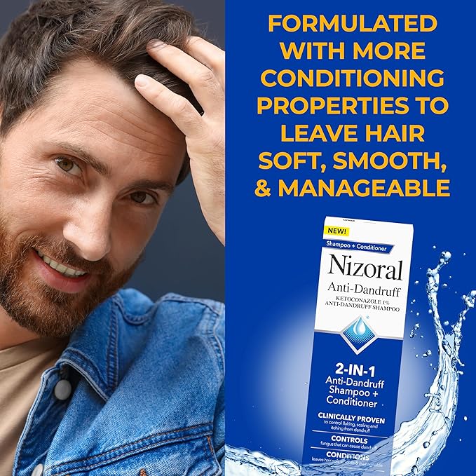Nizoral 2-in-1 Anti Dandruff Shampoo and Conditioner, 14 Fl Oz, 1% Ketoconazole