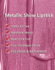 MAKI YIKA Red Lipstick for Women Metallic Lipsticks Glitter Long Lasting Lipstick No Smudge No Transfer Liquid Lip Gloss (BR08 Bad Romantic)